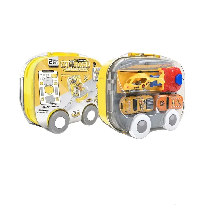 Mini Storage Engineering Cars with Case - Fun Organizer Toy for Kids - Image 3