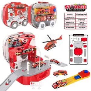 Mini Firefighter Cars with Storage Box - Fun Toy for Kids