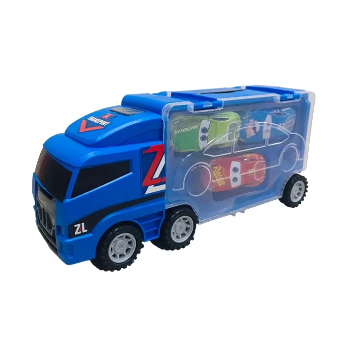 McQueen Container Truck Set with 3 Cars and Pencil Box - Fun Die-Cast Toy - Image 2