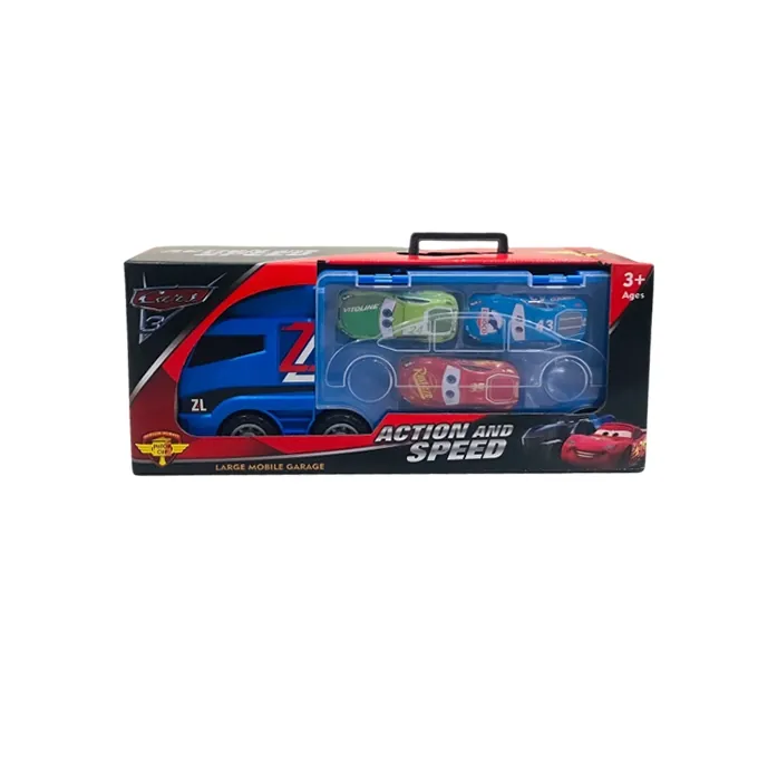 McQueen Container Truck Set with 3 Cars and Pencil Box - Fun Die-Cast Toy - Image 4