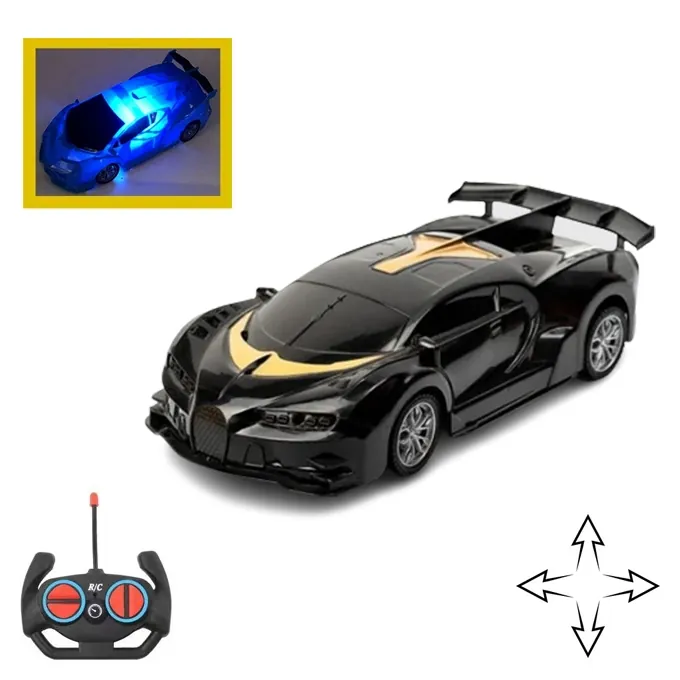 Remote Control Bugatti Model Car with LED Lights - High-Quality Remote Control Toy