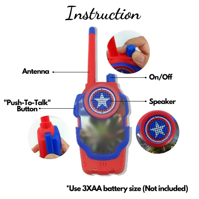 Mickey Mouse Walkie Talkies for Kids - 50cm Range - Red (Battery-Powered) - Image 2