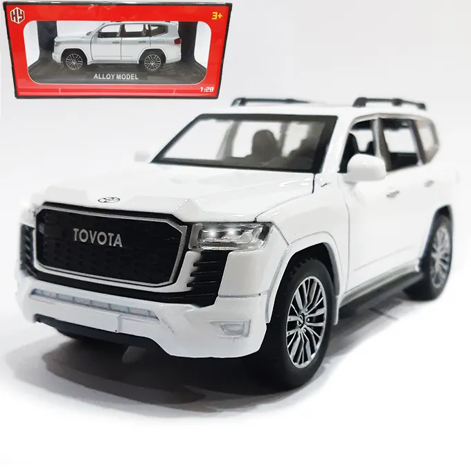 Toyota Land Cruiser 2024 Die-Cast Model - 1:28 Scale with Openable Doors - White