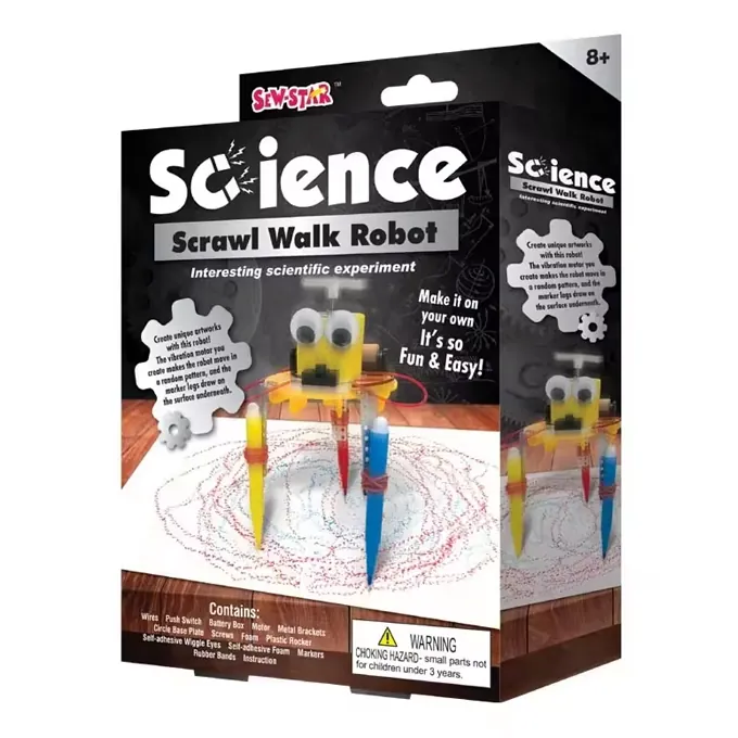 Science Scrawl Walk Robot DIY Kit for Kids - Educational Robotics Toy