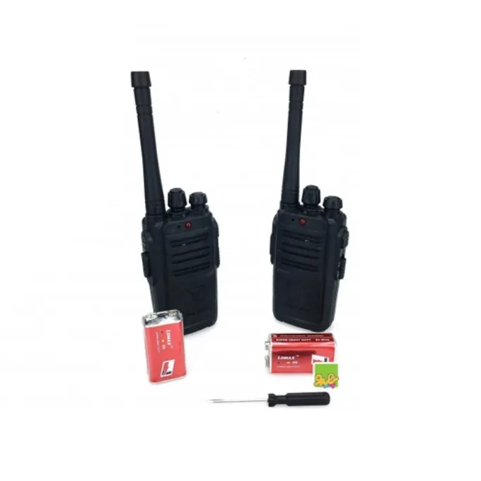 Portable Black Walkie Talkie Pair with Batteries (Battery-Powered) - Image 2
