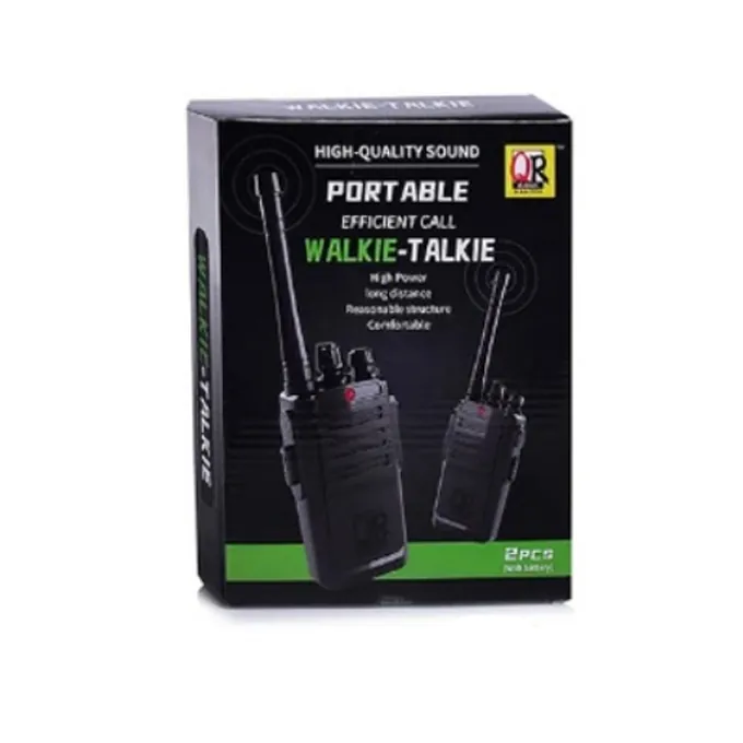 Portable Black Walkie Talkie Pair with Batteries (Battery-Powered) - Image 3