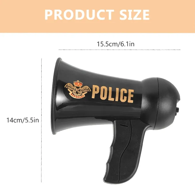 Pretend Play Megaphone Trumpet for Police Officer Role-Playing - Durable Baby Toy - Image 2