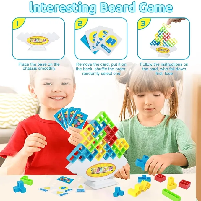 Tetra Tower Game - 16-Piece Stacking Game for Family Fun - Image 4