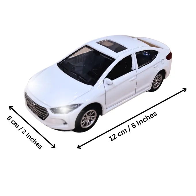 Hyundai Elantra Die-Cast Model - 1:32 Scale with Lights and Sound - White - Image 2