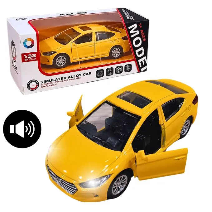 Hyundai Elantra Die-Cast Model - 1:32 Scale with Lights and Sound - Yellow