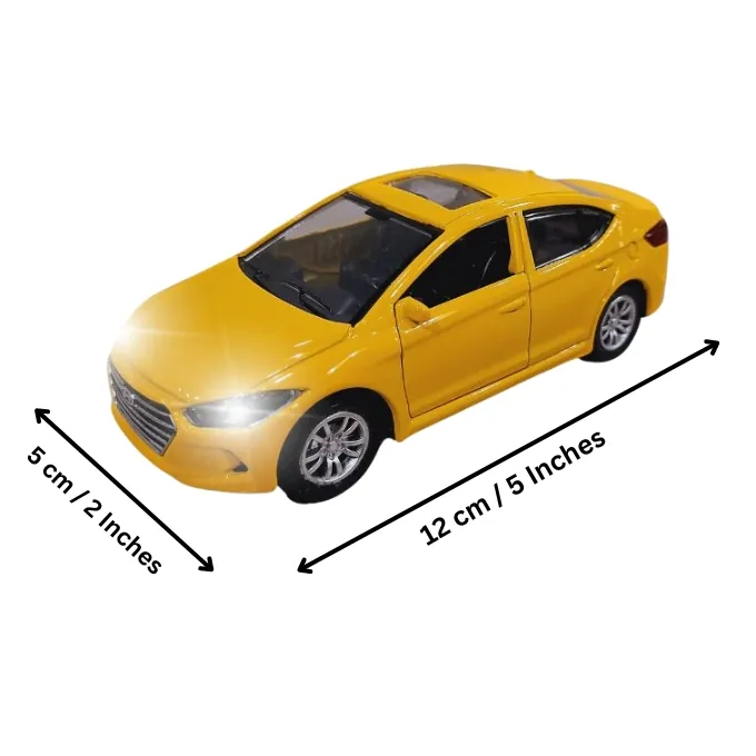 Hyundai Elantra Die-Cast Model - 1:32 Scale with Lights and Sound - Yellow - Image 2