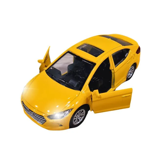 Hyundai Elantra Die-Cast Model - 1:32 Scale with Lights and Sound - Yellow - Image 3