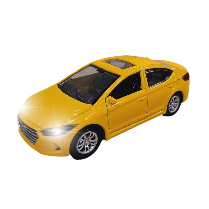 Hyundai Elantra Die-Cast Model - 1:32 Scale with Lights and Sound - Yellow - Image 5