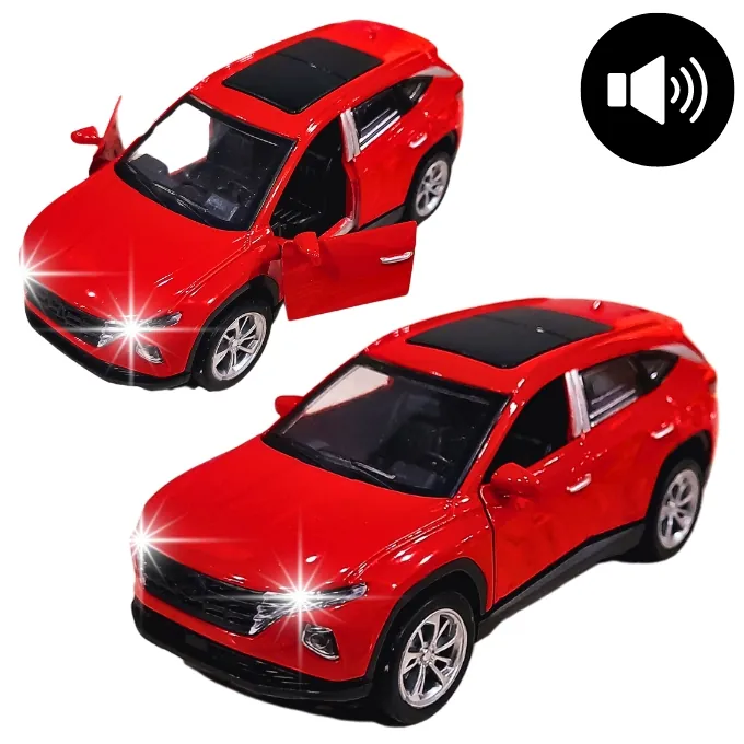 Hyundai Tucson SUV Die-Cast Model - 1:32 Scale with Lights and Sound - Red