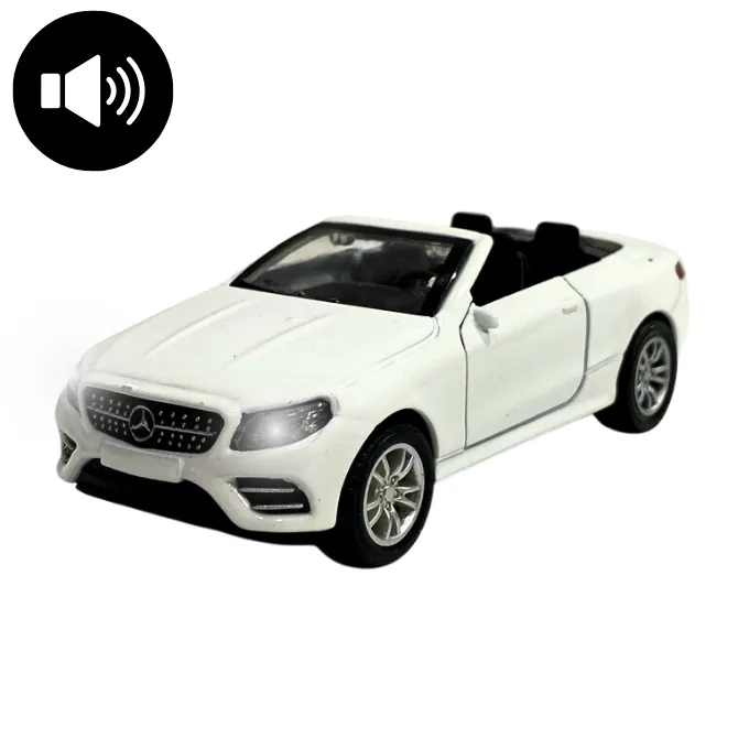 Mercedes Benz Cabriolet Die-Cast Model - 5 Inches with Lights and Music - White