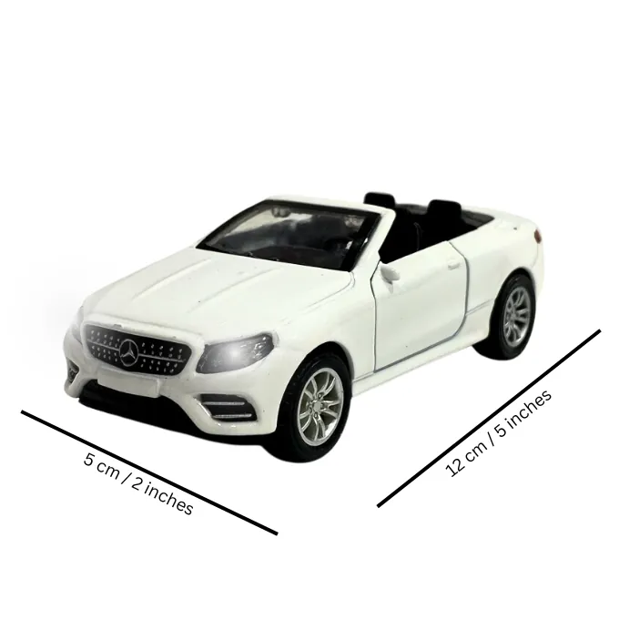 Mercedes Benz Cabriolet Die-Cast Model - 5 Inches with Lights and Music - White - Image 2