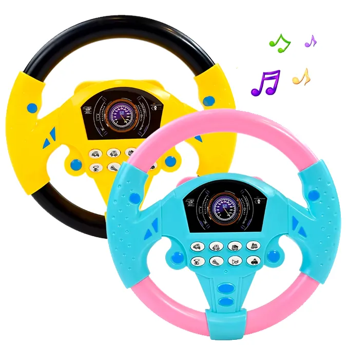 Electric Steering Wheel with Music & Lights ? Small Driving Toy for Kids