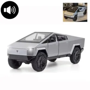 Tesla Cyber Truck Die-Cast Model - 1:36 Scale with Openable Doors and Lights - Grey