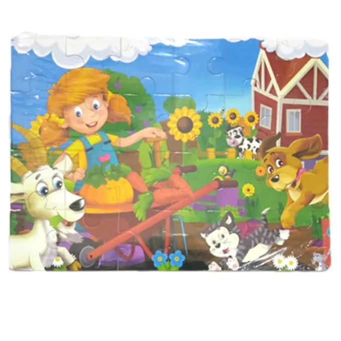 Wooden Farm Jigsaw Puzzle - Fun Educational Toy for Girls