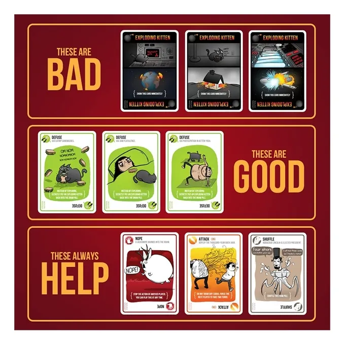 Exploding Kittens LLC - A Russian Roulette Card Game, Easy Family-Friendly Party Games - Games for Adults, Teens & Kids - 2-5 Players - Image 4