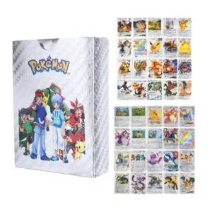 55 PCS Silver Foil Rare Cards Packs Set Deck Box Including Assorted The Latest Vmax GX EX DX V Cards Silver Toy for Boys