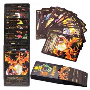 55 Pcs Pokemon Black Gold Foil Cards Anime Cartoon Pokemon English Version TCG Card For Fans Collection
