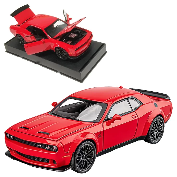 Dodge Challenger SRT Muscle Machine – 1:24 Red Edition Die-Cast Car - Image 2