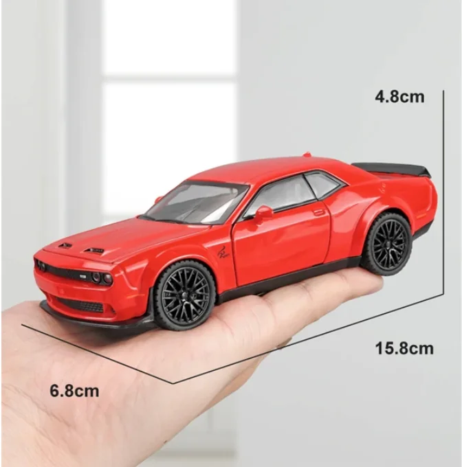Dodge Challenger SRT Muscle Machine – 1:24 Red Edition Die-Cast Car - Image 3