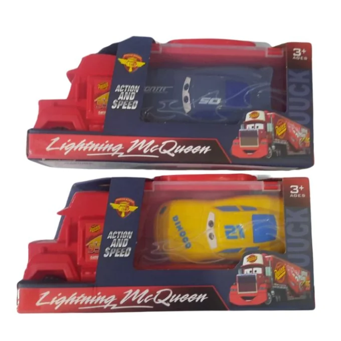 Mack Transporter & Lightning Racer Duo – Kids Toy Car Playset - Image 3