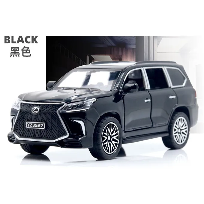 Lexus Land Cruiser Prado - Alloy Children's Sports Model Car Die-Cast Metal Toy Car - Front Doors & Boot & Hood Open - Size Approx. 5 inch - Black - Image 5