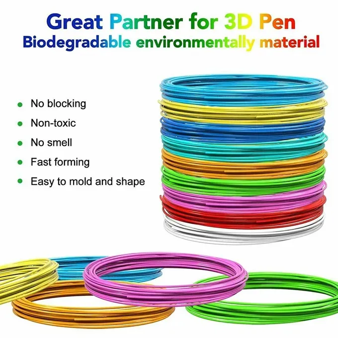Vibrant 3D Printing Pen Refills ? 10-Pack Random Colors ? 2.5m Each - Image 4