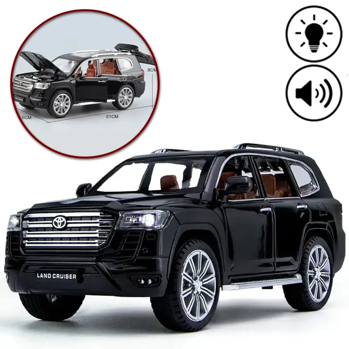 Die-Cast Toyota Land Cruiser Model - 1:24 Scale - Sleek Black - Image 5
