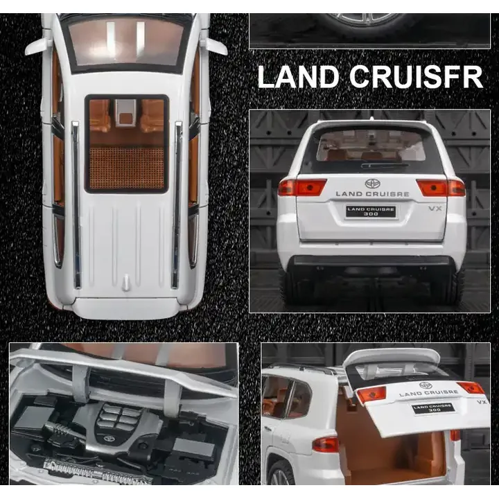 Die-Cast Toyota Land Cruiser Model - 1:24 Scale - Sleek Black - Image 3